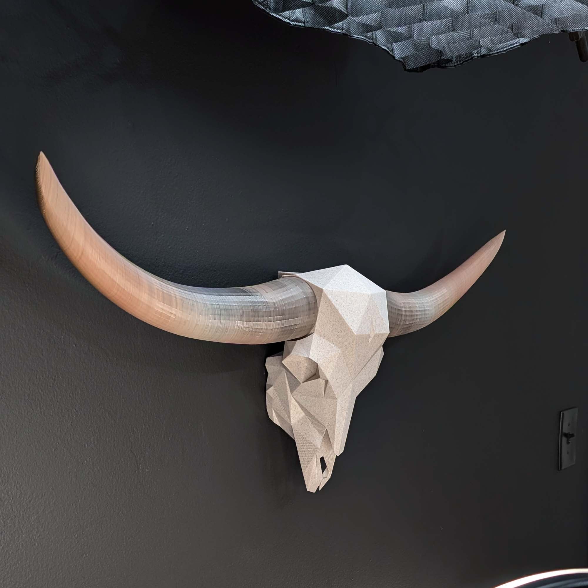 ADG42 Modern Large Steer Skull and Horns Wall Art | 30"