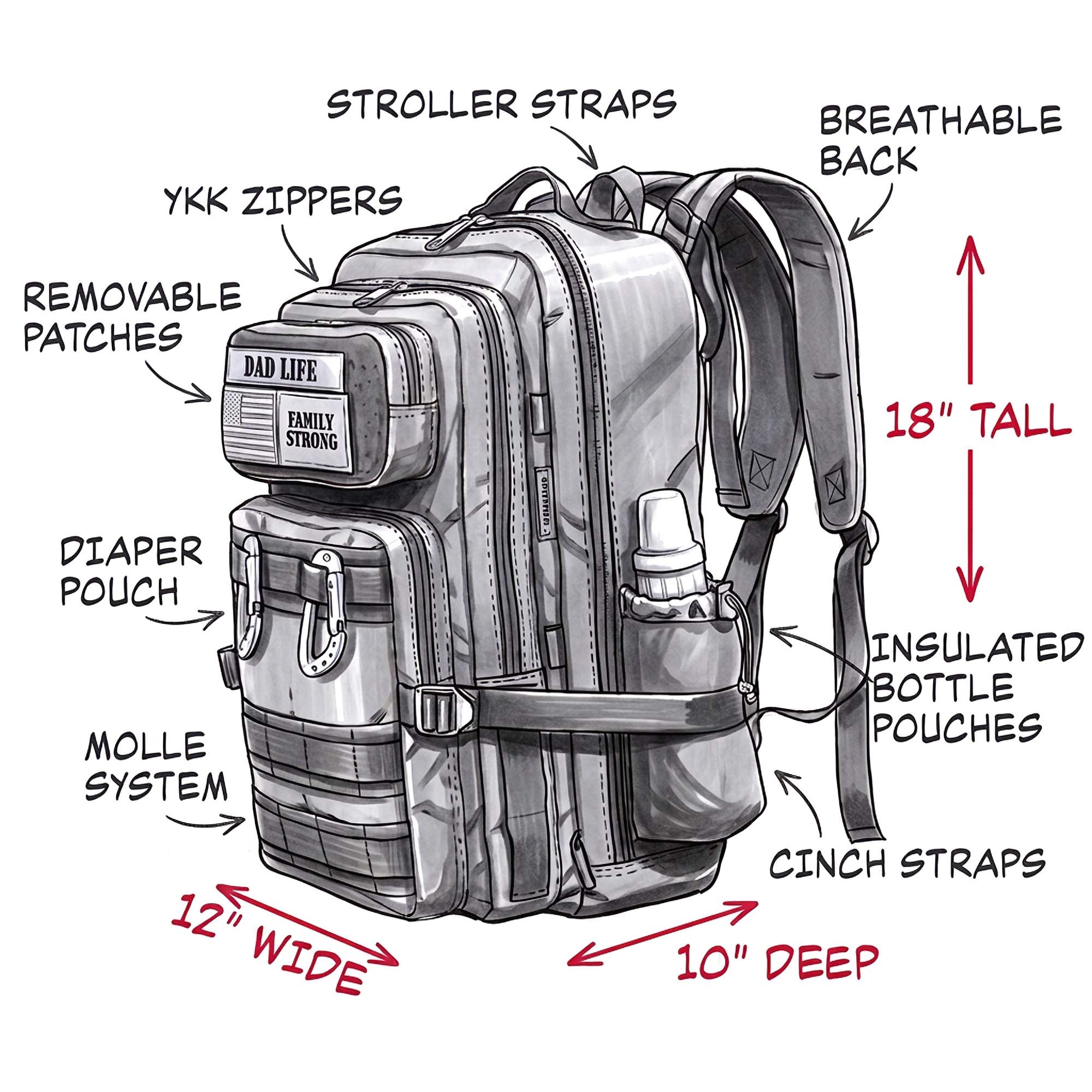 JUG 30L Dad Diaper Bag Backpack
