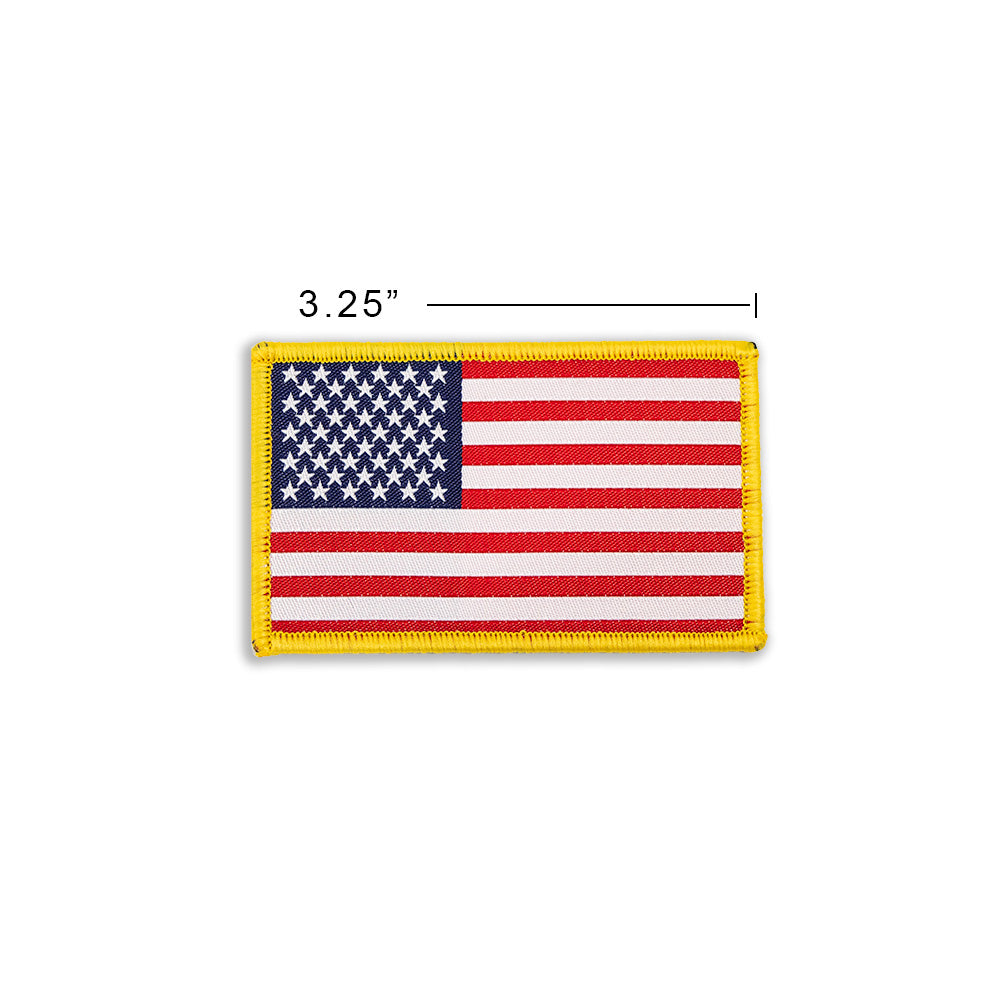 8 USA Flag Embroidered Patches Pack