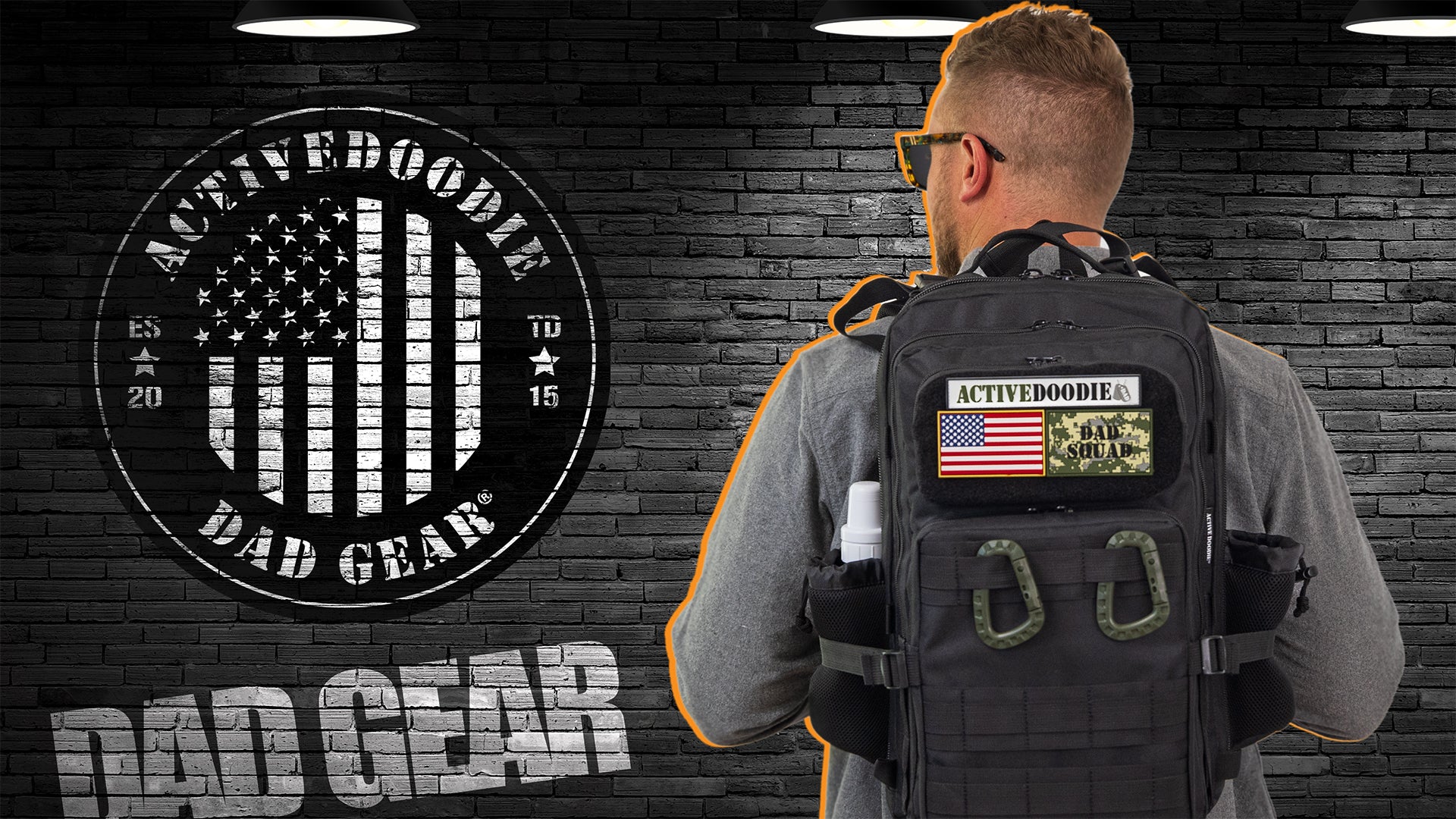 Active Doodie Dad Gear®  Dad Diaper Bag with Dad Squad Patches