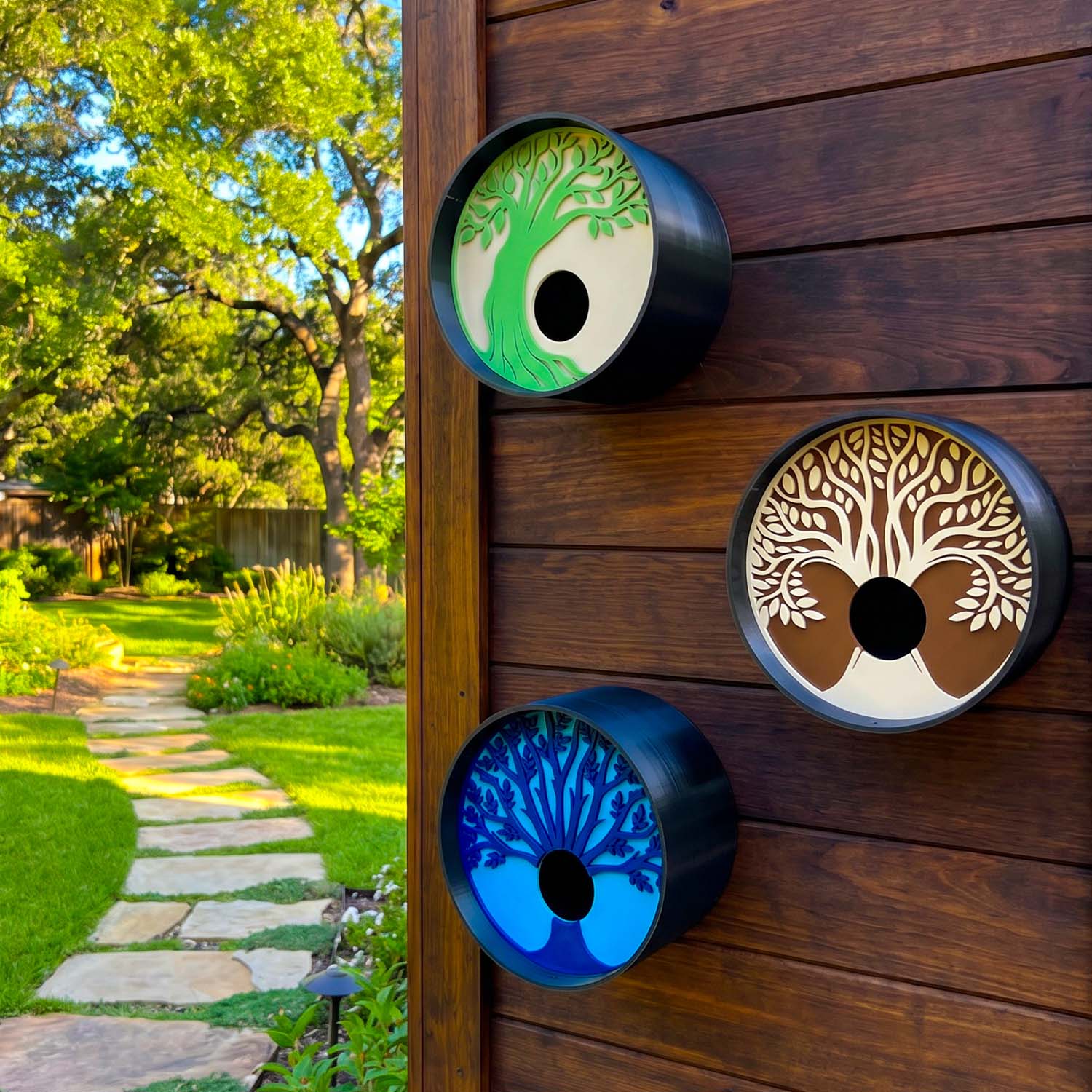 ADG42 Tranquil Tree Modern Round Birdhouses