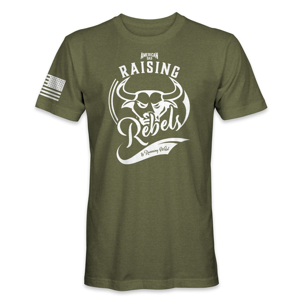 Raising Rebels Dad T-Shirt in Green